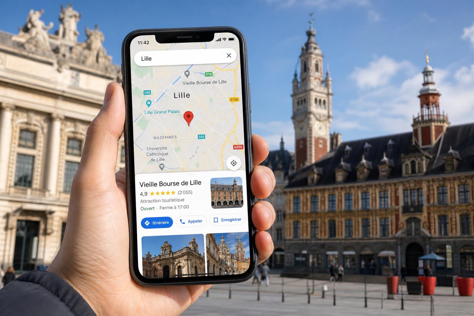 Google Maps Lyon mobile